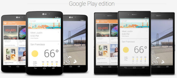 Google presenterar Play Edition Sony Z Ultra och LG G Pad 8.3