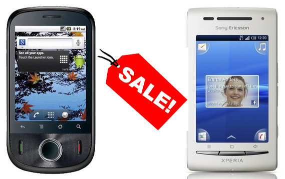 Lågbudgetluren Huawei U8150 Ideos säljs nu för 795kr, Xperia X8 för 999kr