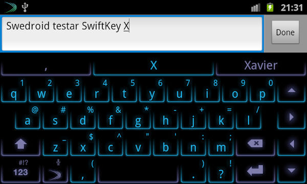 Virtuella tangentbord: SwiftKey X
